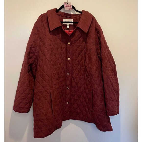 NWOT Isaac Mizrahi Live Faux Suede Bridgehampton Womens Quilted Jacket Size 5X N - Picture 9 of 9